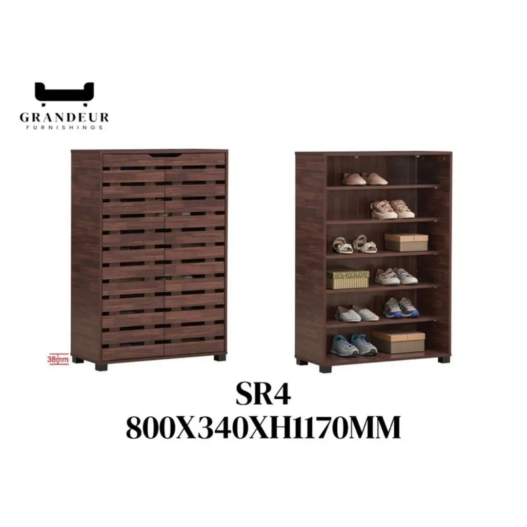Modern Wooden Shoe Cabinet – Stylish and Spacious Storage Shoe Rack (6 Sizes) Grandeur Furnishings