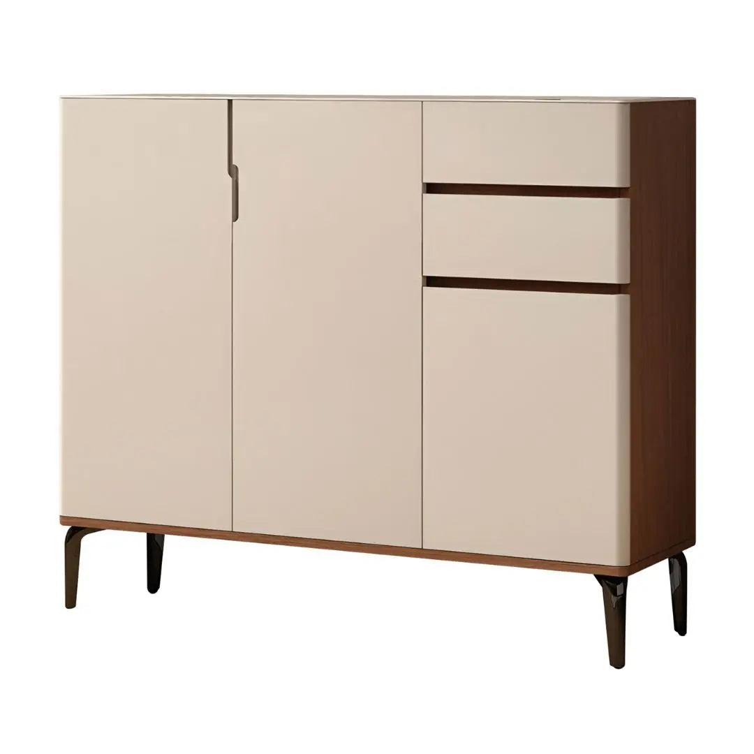 Modern Shoe Cabinet with Microcrystalline Glass Top in Multiple Sizes Grandeur Furnishings