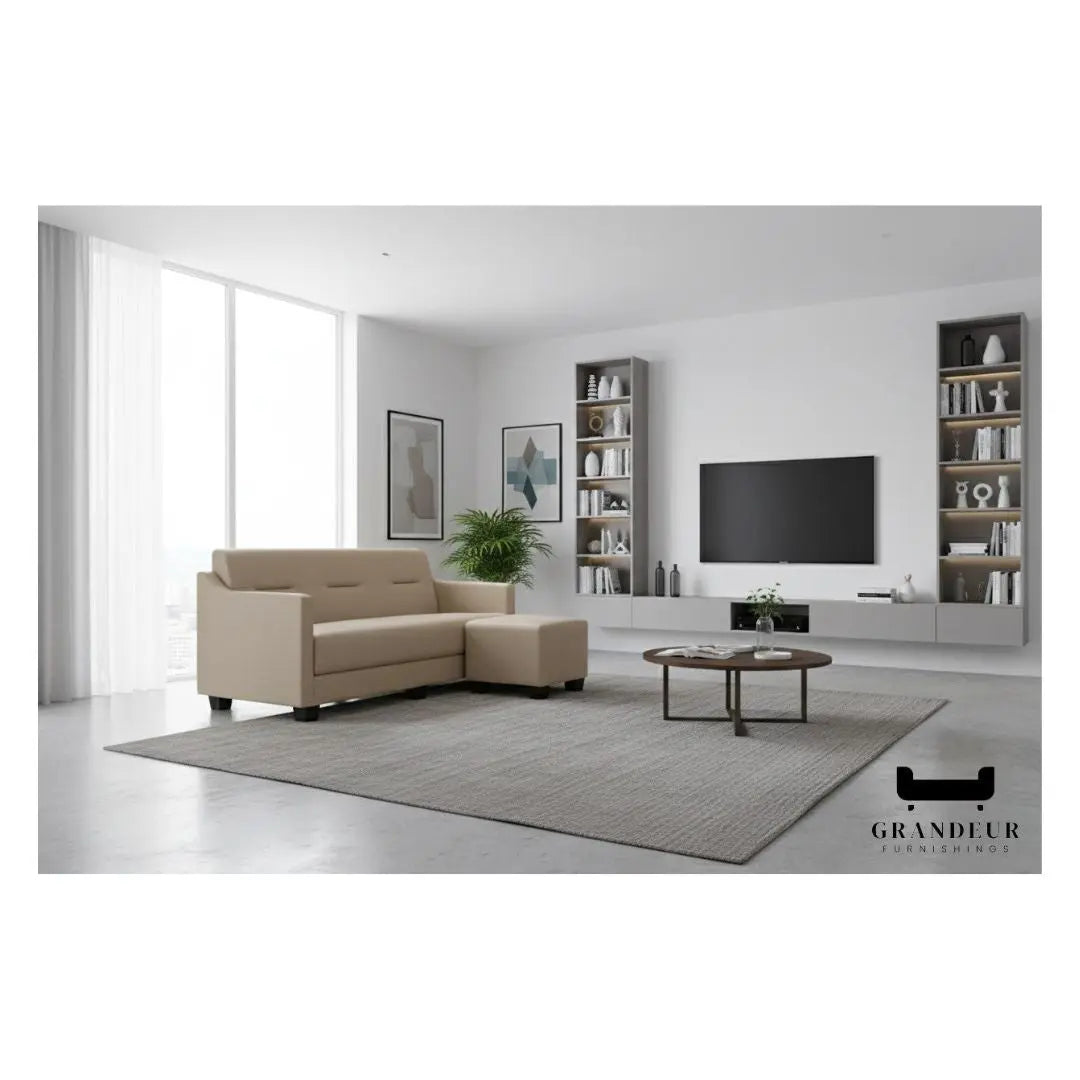 Elegant 3 Seater Sofa with Ottoman Foot Stool Grandeur Furnishings