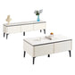 Contemporary TV Console & Coffee Table Set – Sleek White Design, Spacious Storage Grandeur Furnishings