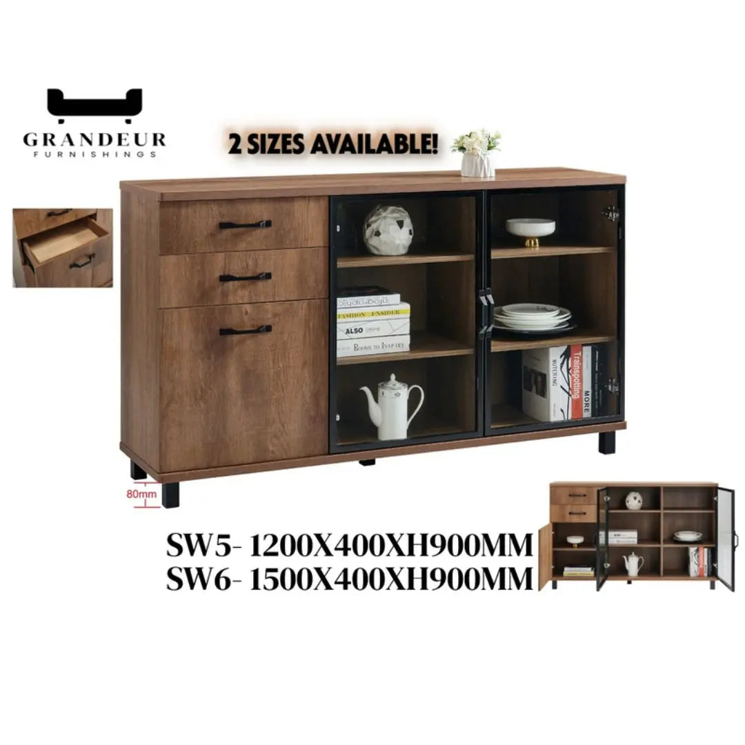 Versatile Side Cabinet - 3 Models Available in Stylish Wood Finish Grandeur Furnishings
