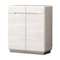 Modern Gloss White & Grey Shoe Cabinet with Round Edges - Multiple Sizes Available Grandeur Furnishings