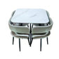 Modern 1+4 Dining Table Set with Sintered Stone Top & 4 Upholstered Chairs Grandeur Furnishings