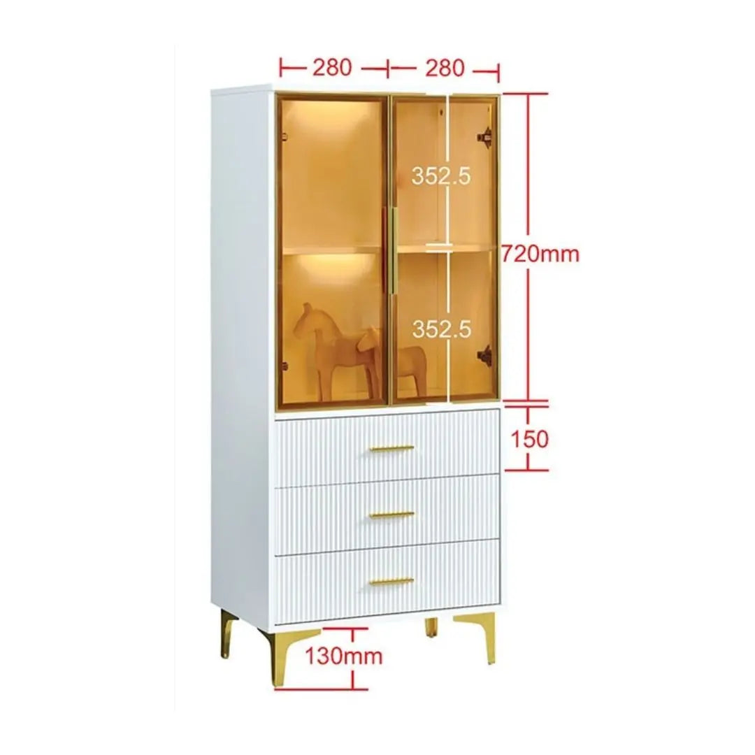 Elegant Glass Side Cabinet – Available in Four Sizes Grandeur Furnishings