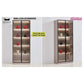 Contemporary Wood-Finish Glass Display Cabinet with LED Sensor Lighting Grandeur Furnishings