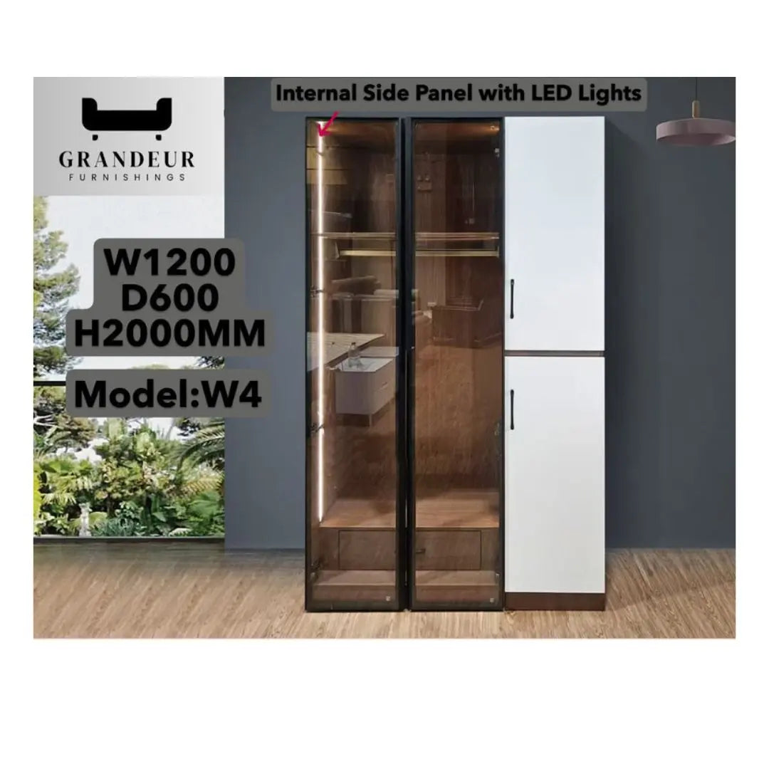 Premium Wardrobe Collection with LED Lights Grandeur Furnishings