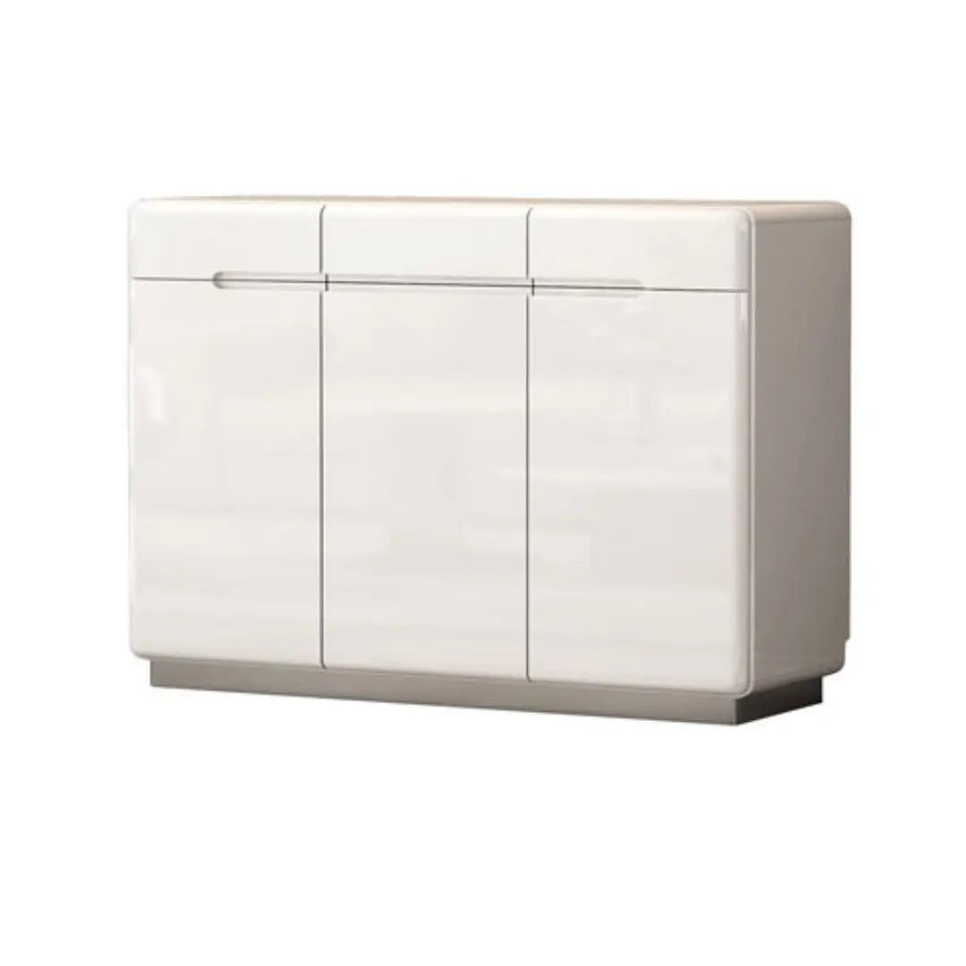 Modern Gloss White & Grey Shoe Cabinet with Round Edges - Multiple Sizes Available Grandeur Furnishings
