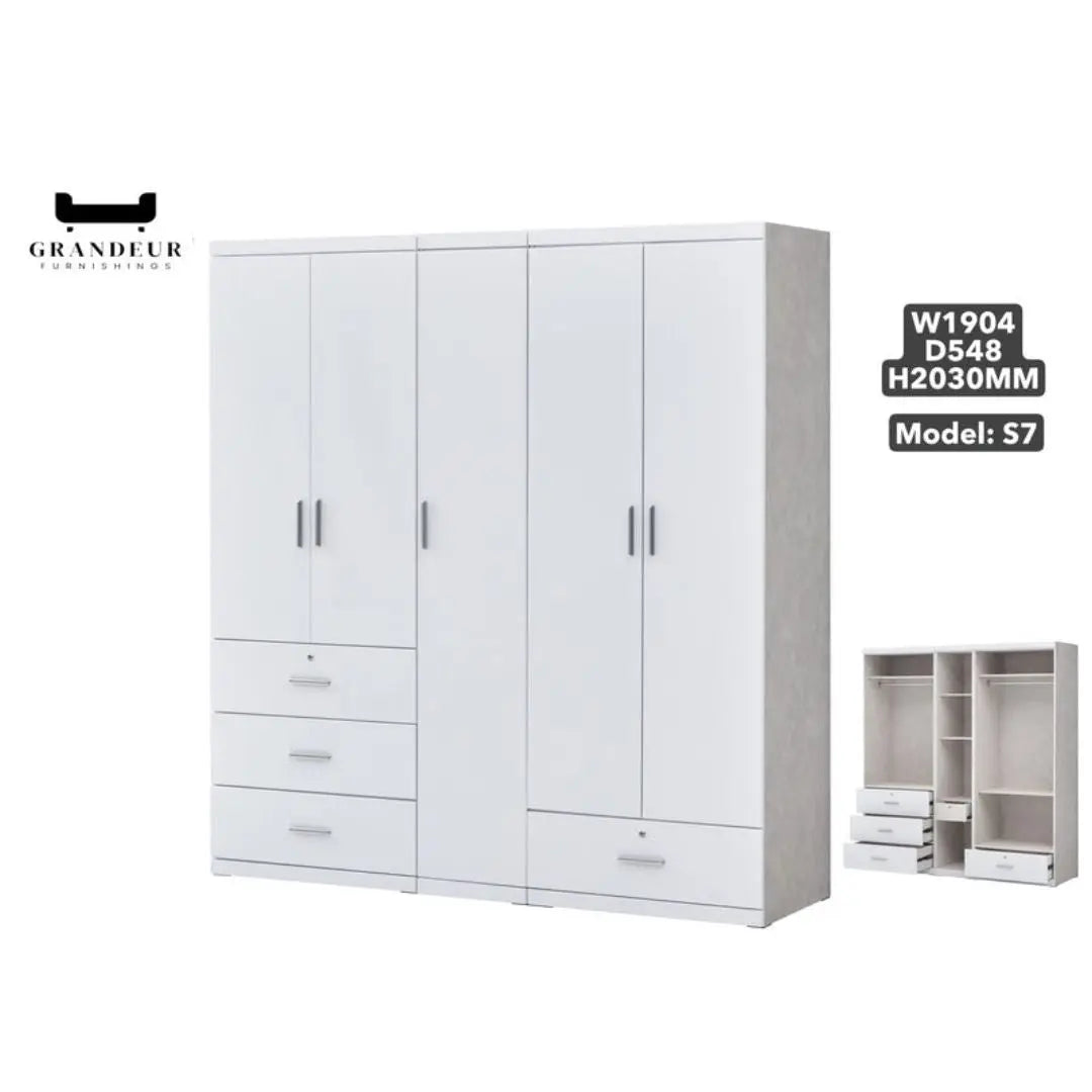 Modern White Wardrobe Collection Grandeur Furnishings