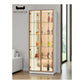 Glass Showcase Display Cabinet with LED & Mirror Back Grandeur Furnishings