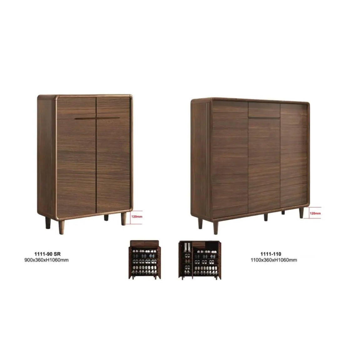 Stylish Gloss White & Walnut Shoe Cabinet - Multiple Sizes Available for Organized Storage Grandeur Furnishings