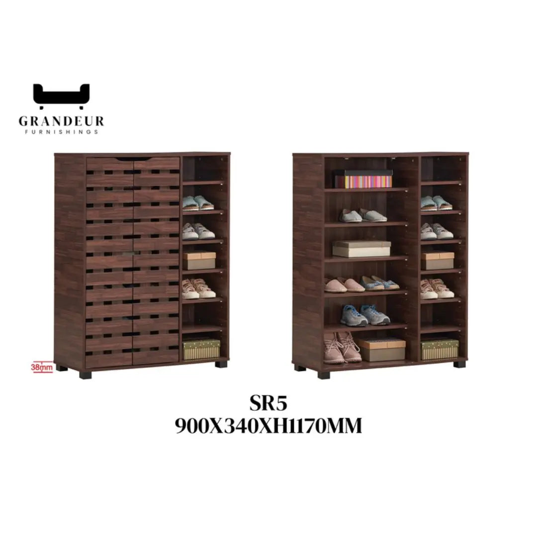 Modern Wooden Shoe Cabinet – Stylish and Spacious Storage Shoe Rack (6 Sizes) Grandeur Furnishings