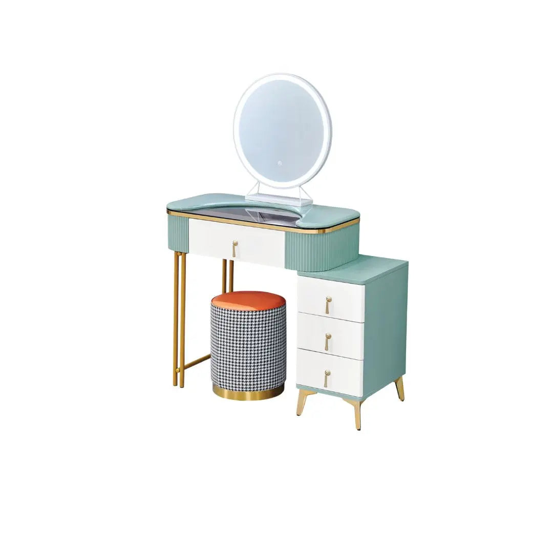 Dressing Table with Mirror and Storage (Green, Grey, and White Options) Grandeur Furnishings