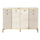 Elegant Shoe Cabinet with Gold-Plated Chrome Legs & Gloss White Sintered Stone Top Grandeur Furnishings