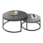 Elegant Round Nesting Coffee Table with Gloss Sintered Stone Top Grandeur Furnishings