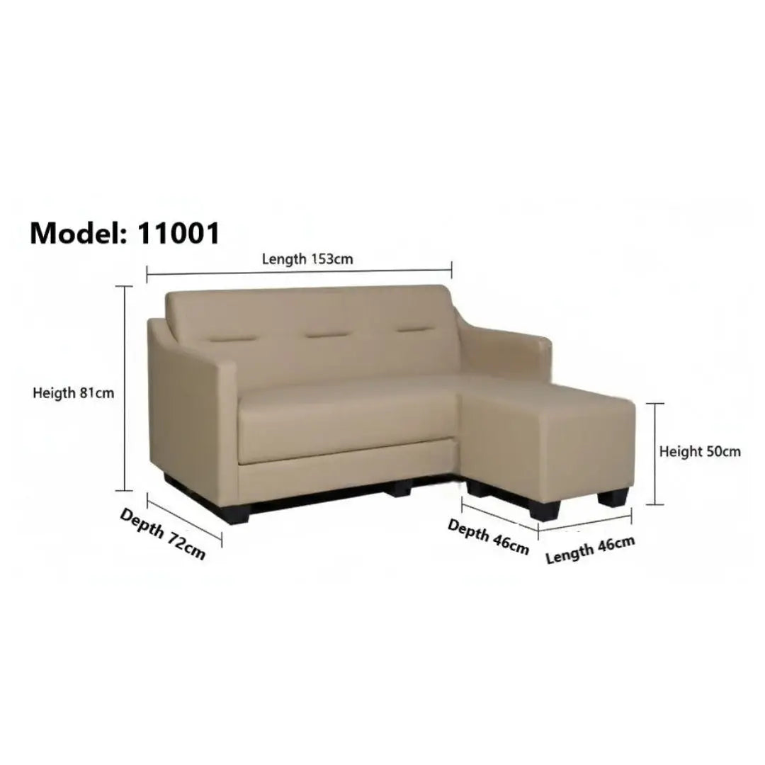 Elegant 3 Seater Sofa with Ottoman Foot Stool Grandeur Furnishings