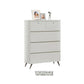 5-Drawer Storage Chest of Drawers in White, Champagne, or Dark Grey Grandeur Furnishings