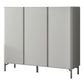 Modern Microcrystalline Glass Shoe Cabinet - Multiple Sizes in Light Grey Grandeur Furnishings