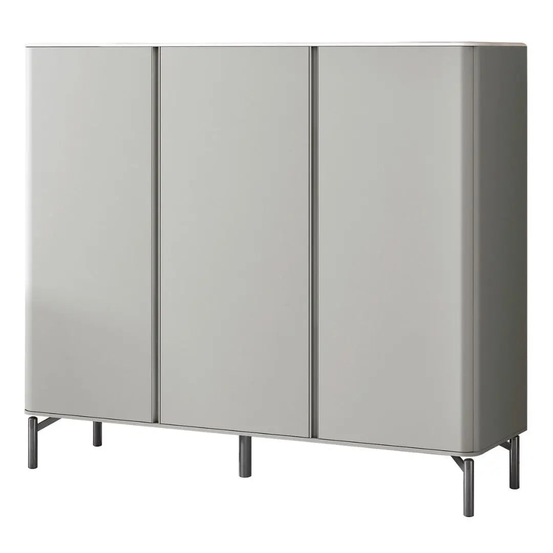 Modern Microcrystalline Glass Shoe Cabinet - Multiple Sizes in Light Grey Grandeur Furnishings