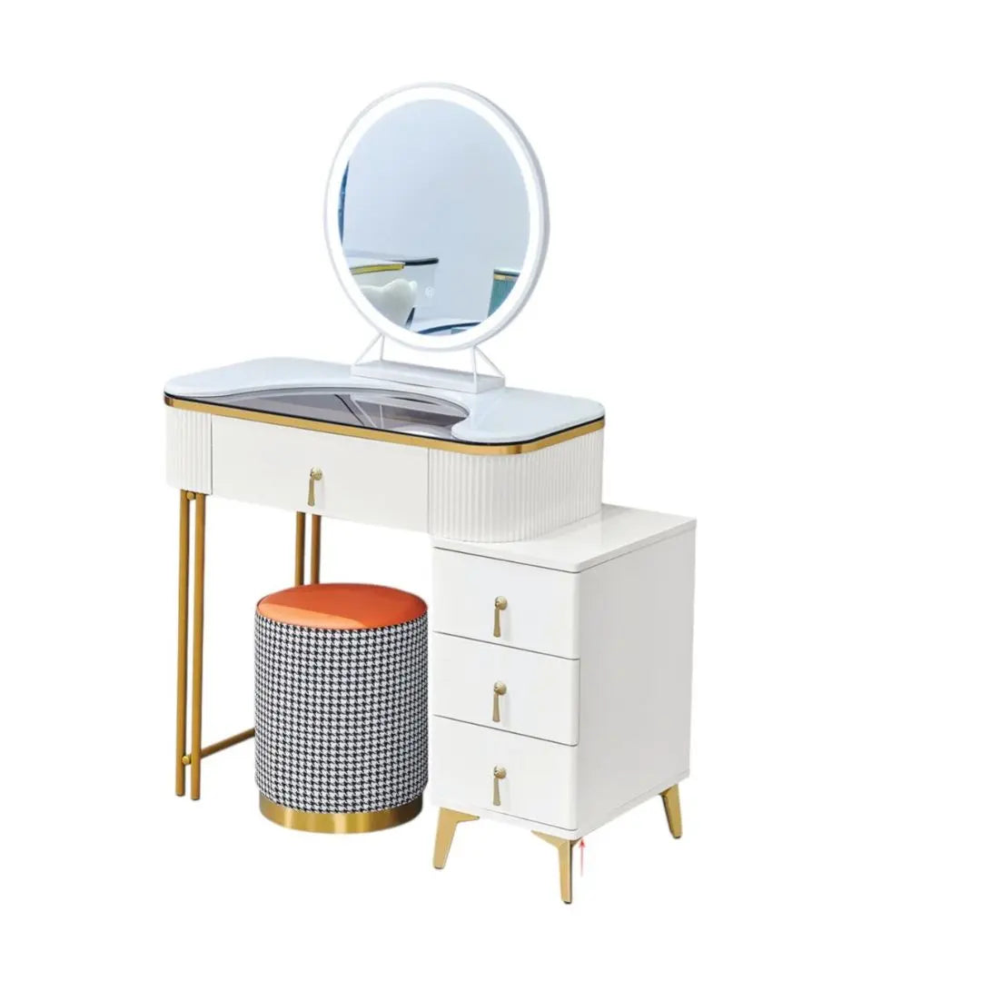 Dressing Table with Mirror and Storage (Green, Grey, and White Options) Grandeur Furnishings