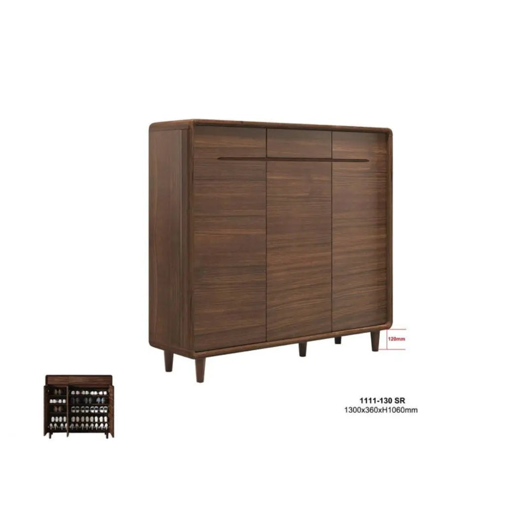 Stylish Gloss White & Walnut Shoe Cabinet - Multiple Sizes Available for Organized Storage Grandeur Furnishings