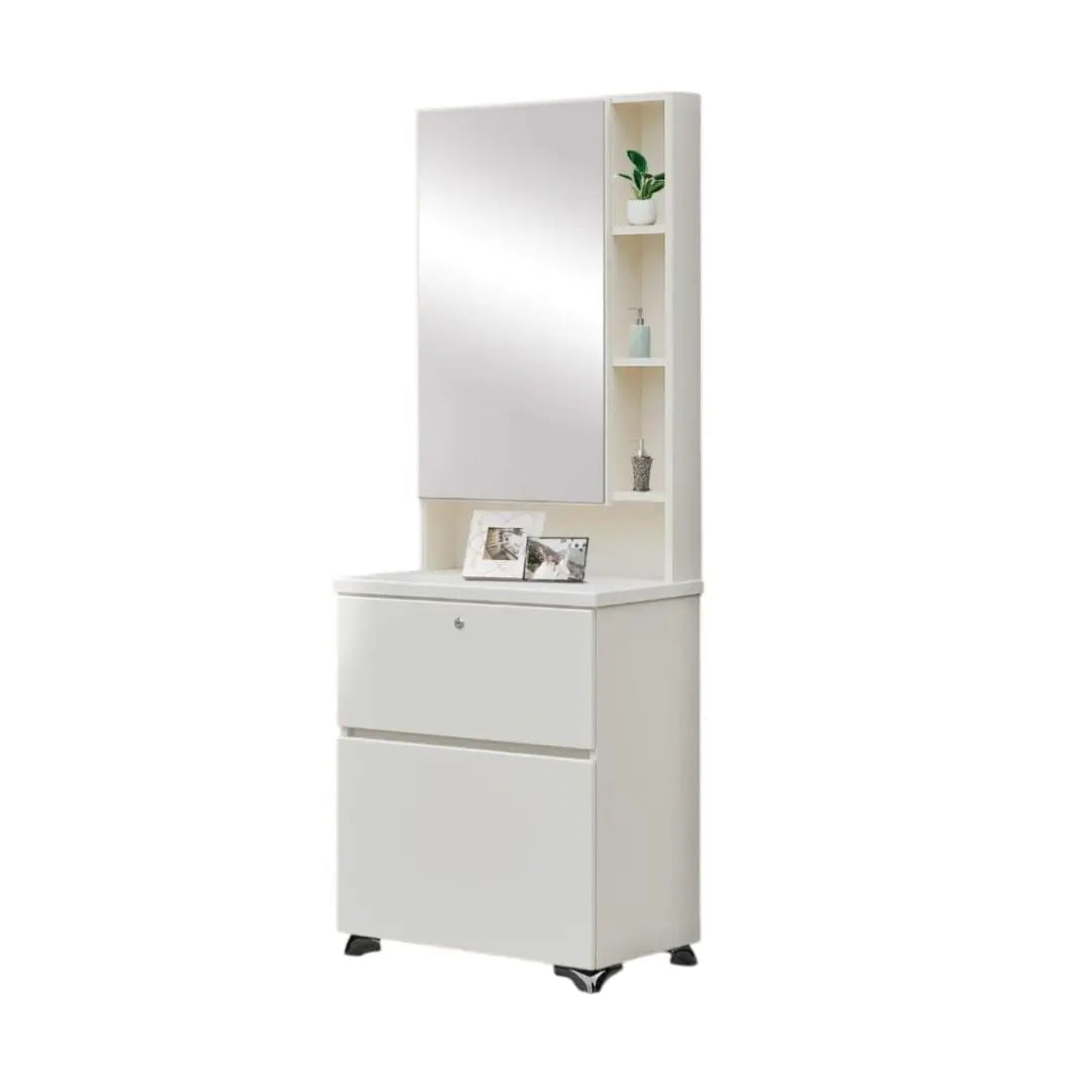 Dressing Table with Vanity Mirror & Storage Shelves Elegant Make Up Table Grandeur Furnishings
