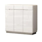 Modern Gloss White & Grey Shoe Cabinet with Round Edges - Multiple Sizes Available Grandeur Furnishings