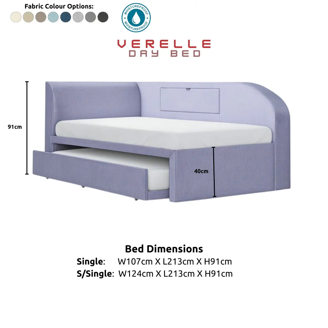 Verelle Corner Day Bed with Pull-Out Trundle & Storage Pocket Grandeur Furnishings