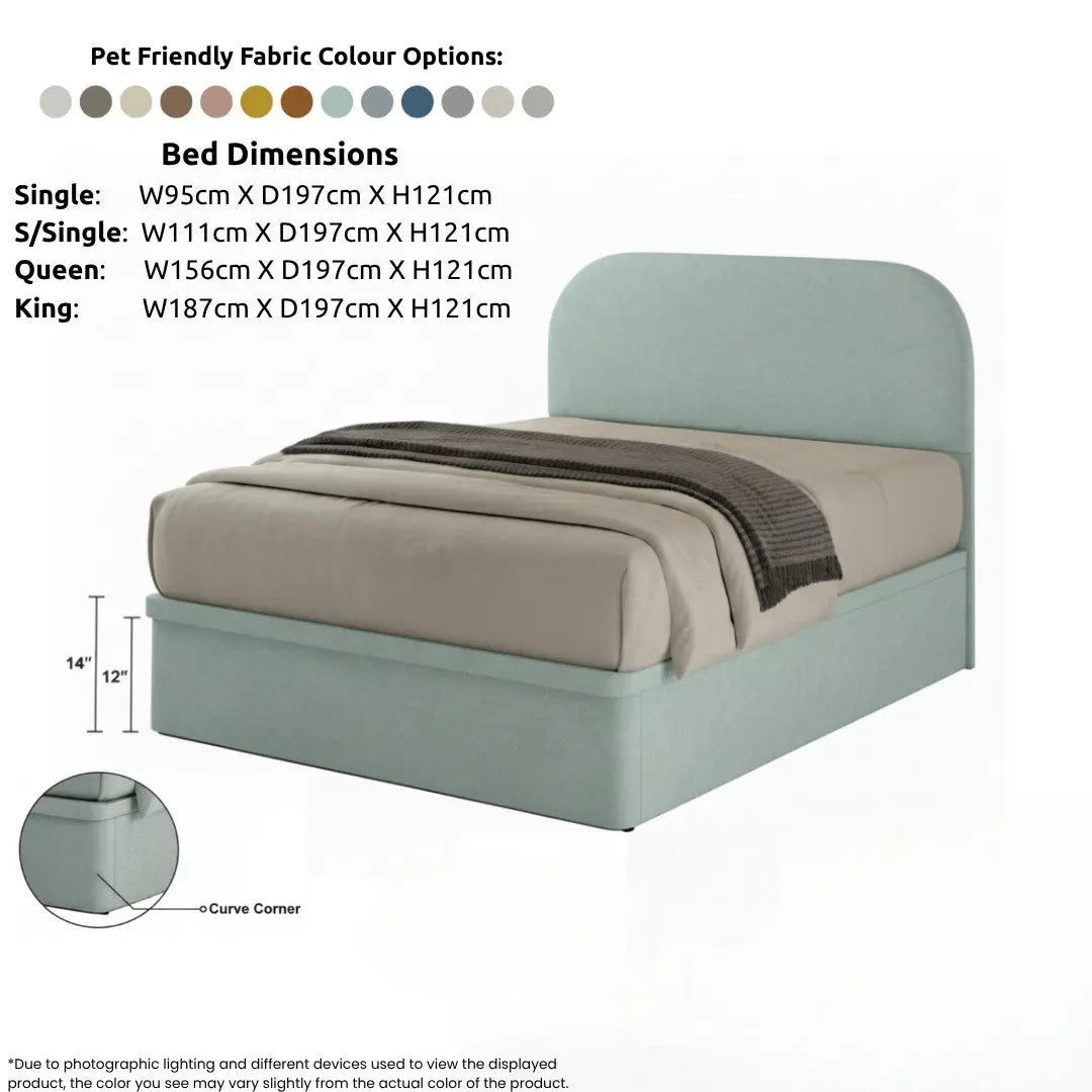 Minimalist Pet-Friendly Fabric Storage Bed Frame Grandeur Furnishings