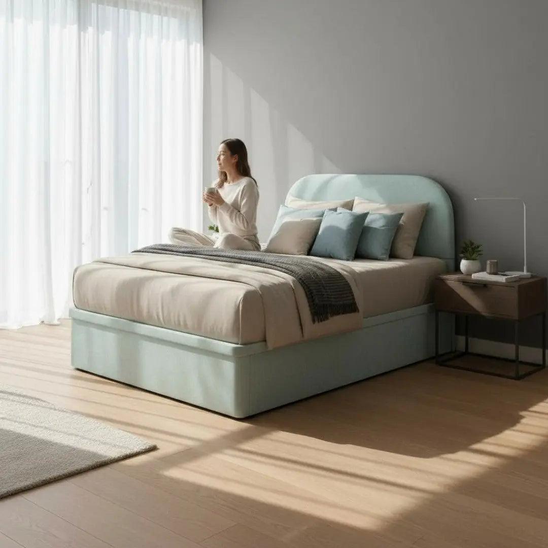 Minimalist Pet-Friendly Fabric Storage Bed Frame Grandeur Furnishings