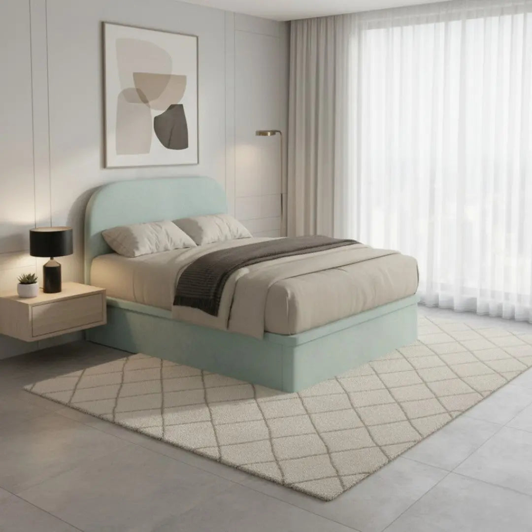 Minimalist Pet-Friendly Fabric Storage Bed Frame Grandeur Furnishings