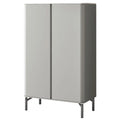 Narrow grey shoe cabinet with two doors