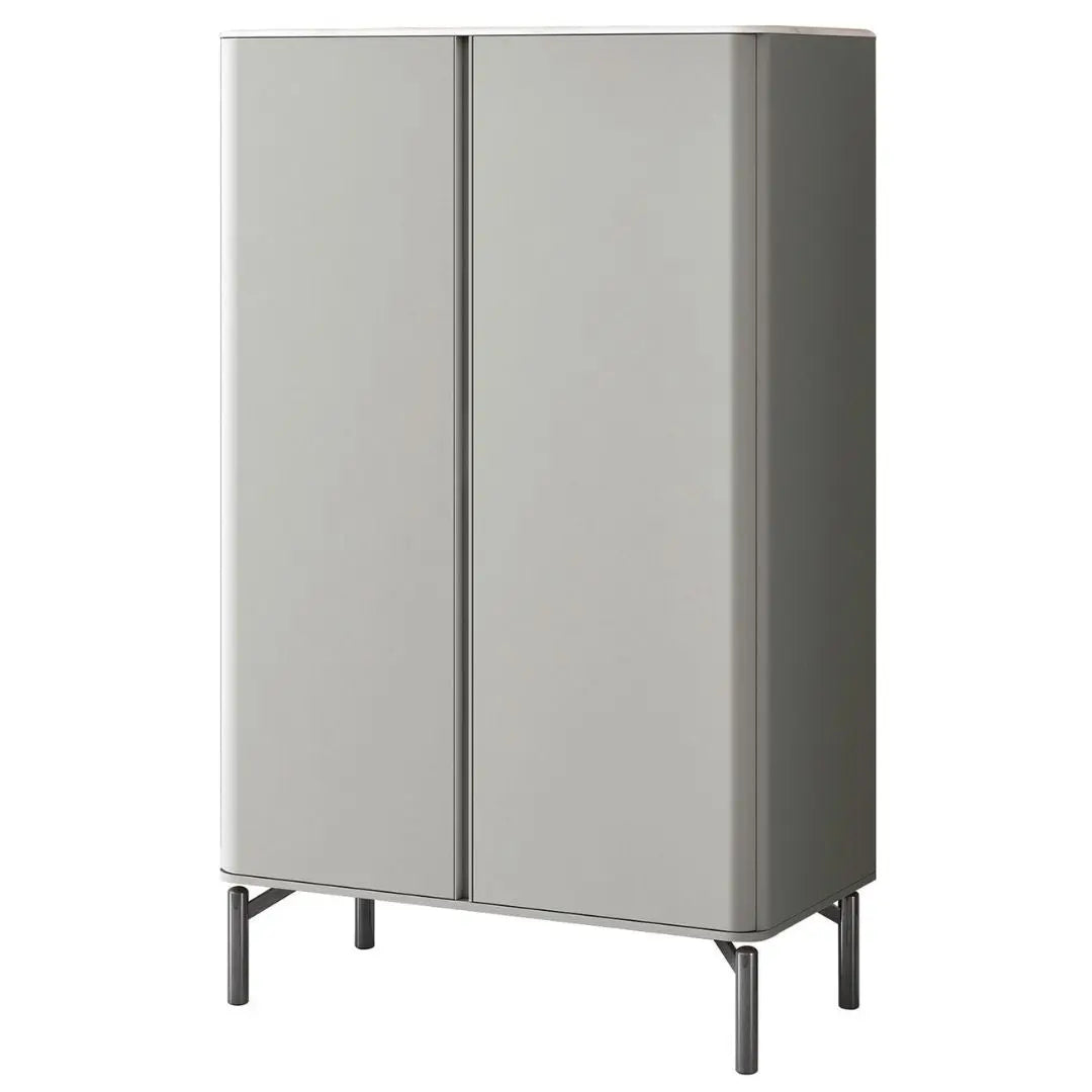 Modern Microcrystalline Glass Shoe Cabinet - Multiple Sizes in Light Grey Grandeur Furnishings