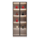 Contemporary Wood-Finish Glass Display Cabinet with LED Sensor Lighting Grandeur Furnishings