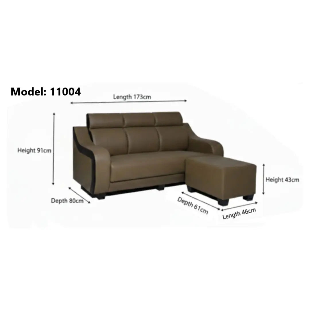 Elegant 3 Seater Sofa with Ottoman Foot Stool Grandeur Furnishings