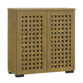 Wood-look shoe cabinet with perforated double doors
