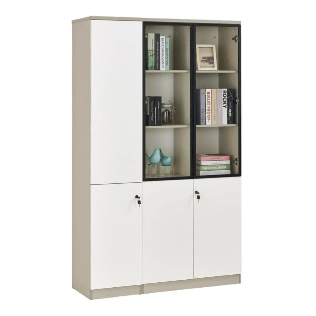Modern Modular Book Cabinet & Office Storage Bookcase | Lockable Doors & Adjustable Shelves Grandeur Furnishings