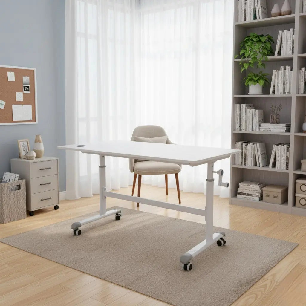 Height Adjustable Laptop & Study Table on Wheels Grandeur Furnishings