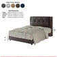 Hotel-Style Fabric Bed Frame with Plush Headboard Grandeur Furnishings