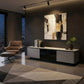 Astrid Luxury TV Console - Sintered Stone Top with Glass Doors | Remote-Friendly Media Cabinet Grandeur Furnishings
