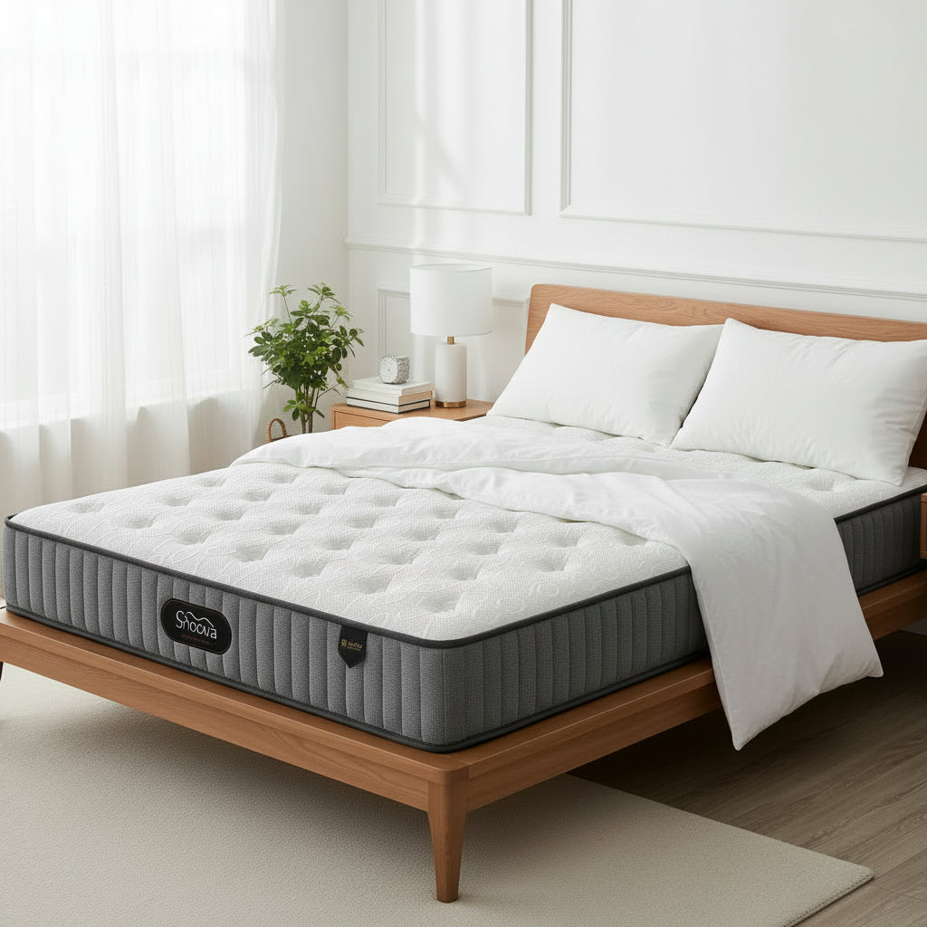 Snoova Comfort 10" Tight Top Mattress: Firm Support, 3cm HD Foam & 5-Zone Spring Grandeur Furnishings