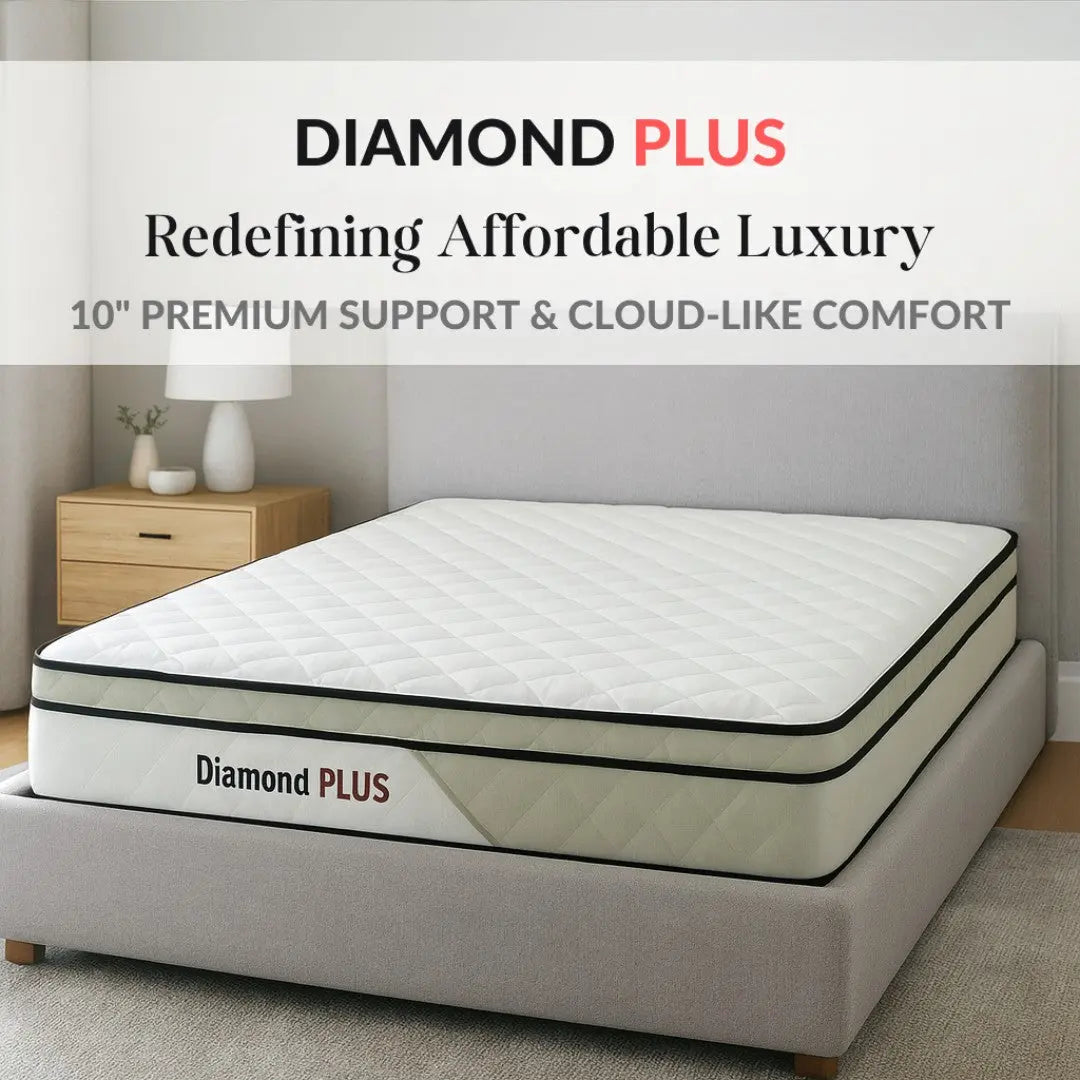 Diamond Plus 10" Euro Top Mattress - Tempered Bonnell Spring System with High Density Foam Comfort Layer - Medium Firm Support Grandeur Furnishings