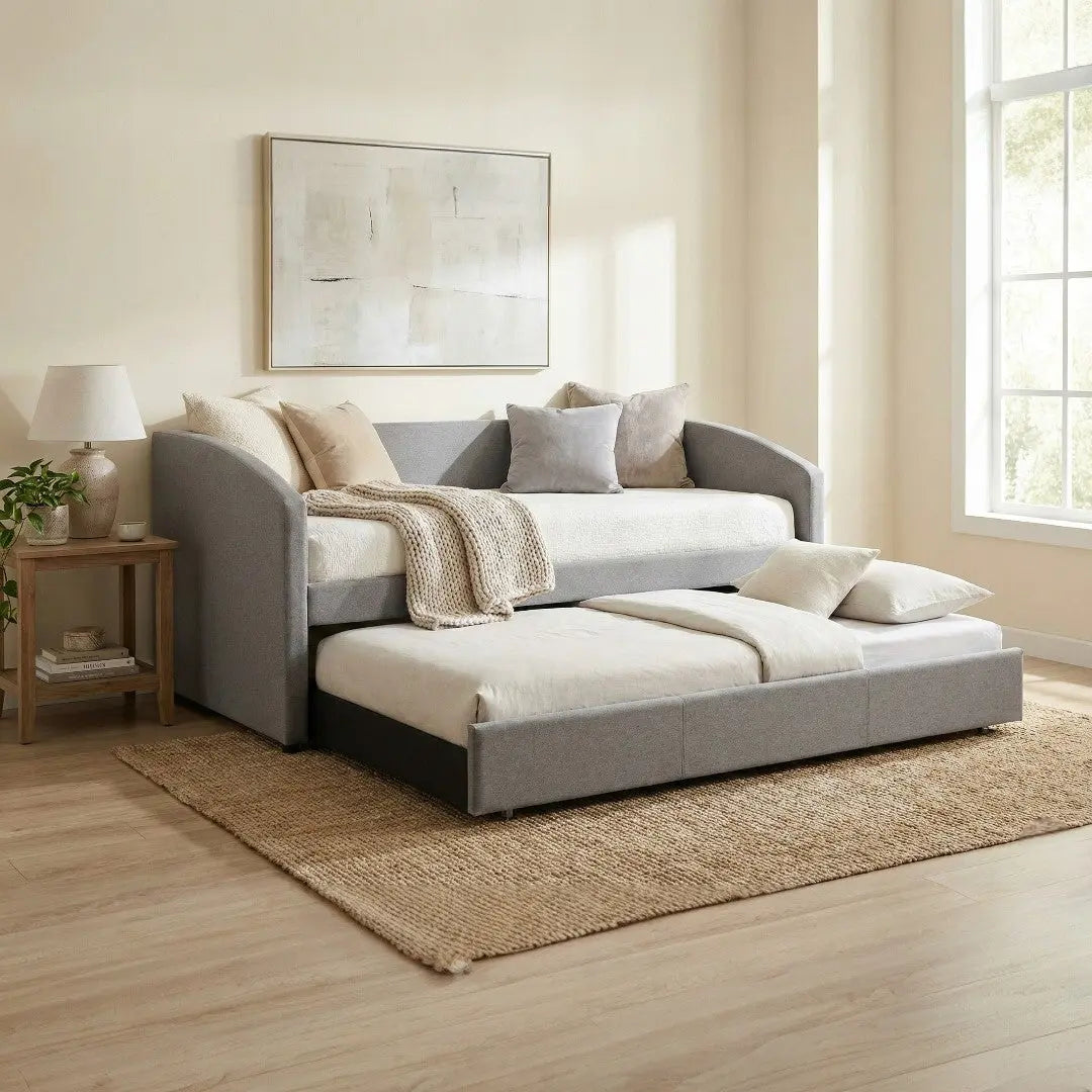 Estelle Designer Daybed with Pull-Out Trundle Grandeur Furnishings