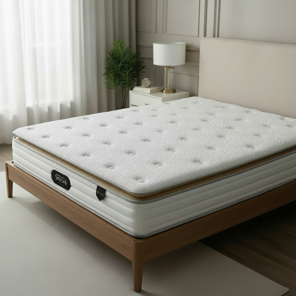 Snoova Deluxe 12" Mattress | HD Foam Pillow Top, Cooling Ice Silk Fabric & 7-Zone Pocketed Spring Grandeur Furnishings