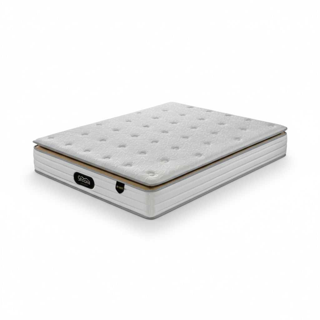 Snoova Deluxe 12" Mattress | HD Foam Pillow Top, Cooling Ice Silk Fabric & 7-Zone Pocketed Spring Grandeur Furnishings