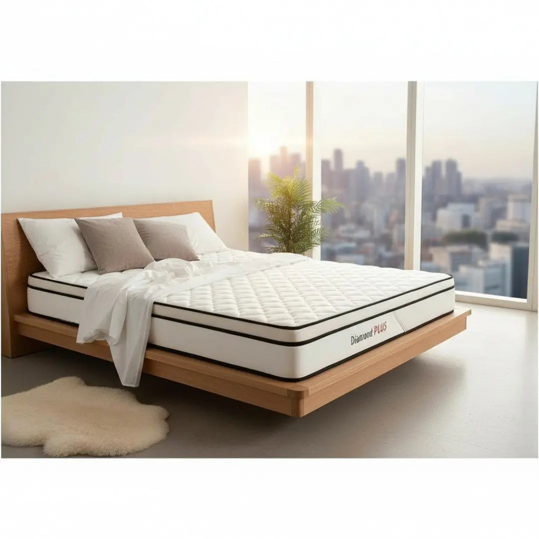 Diamond Plus 10" Euro Top Mattress - Tempered Bonnell Spring System with High Density Foam Comfort Layer - Medium Firm Support Grandeur Furnishings