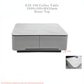 Grey Vallin coffee table with top detail and dimensions