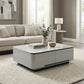 Vallin Stone Top Coffee Table - Minimalist Center Table with 2 Drawers | Rounded Safety Edges & Elevated Plinth Base Grandeur Furnishings