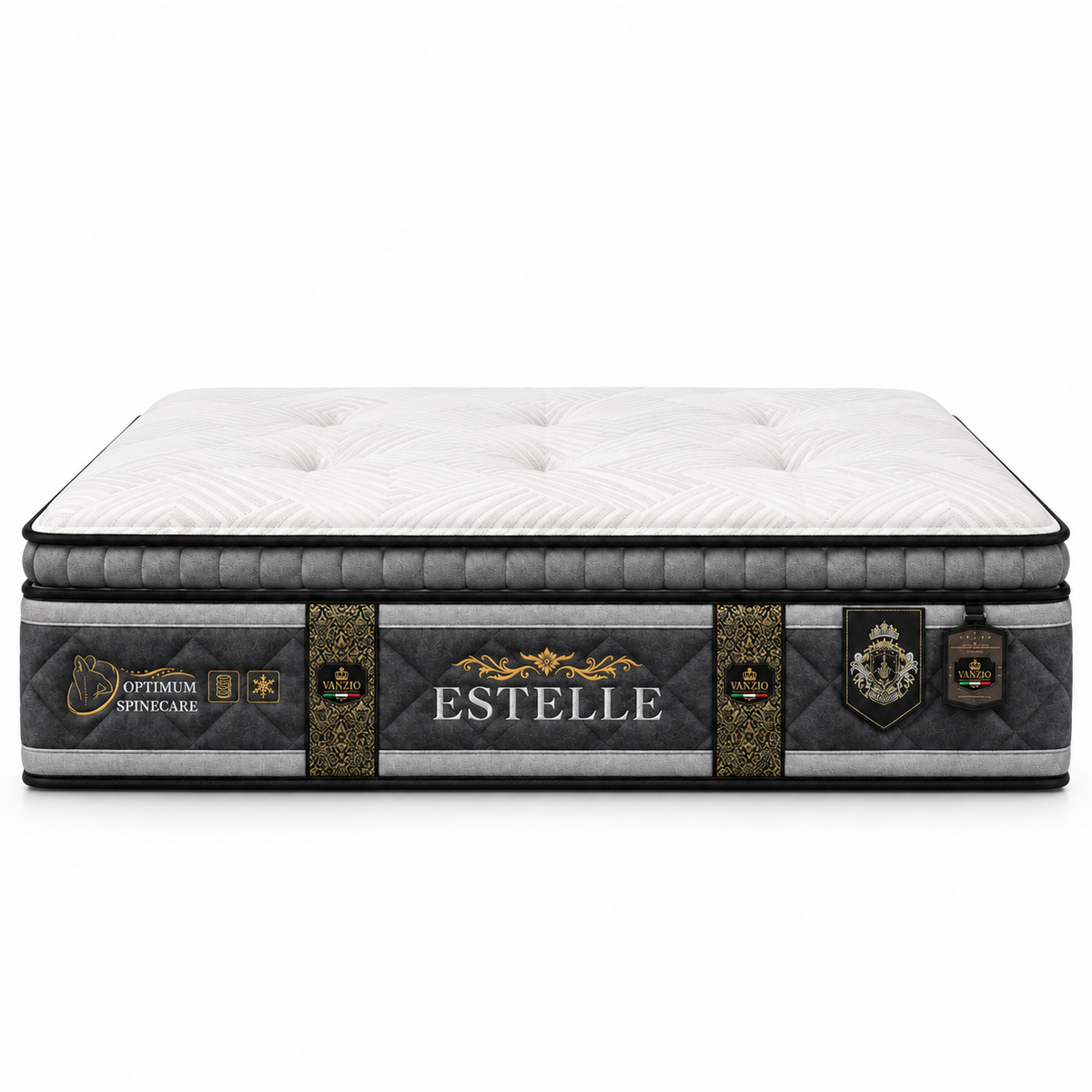 Vanzio Italia Estelle 14-Inch Pillow Top Pocket Spring Mattress Grandeur Furnishings