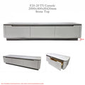 Pale Opale TV console with drawer inset and dimensions