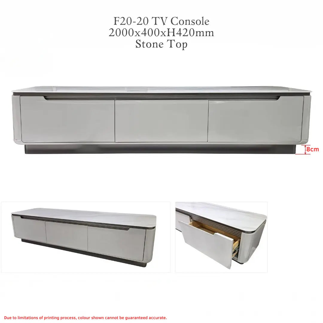 Opale Modern Minimalist TV Console – Sintered Stone Entertainment Unit with Integrated Grip Handles Grandeur Furnishings